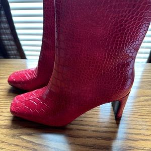 New never worn red croc style boots.